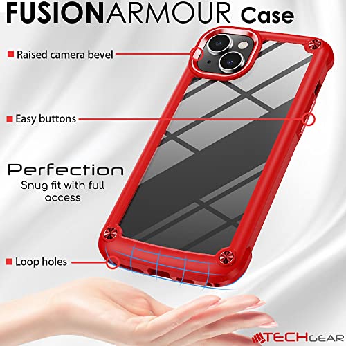 [Fusion Armour Case] Premium Hybrid Tough Heavy Duty, Rugged, Clear Back Bumper Case for Apple iPhone 14 6.1"