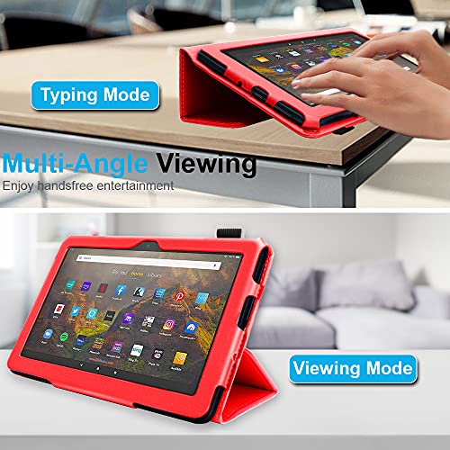 [Folio Case] Smart Cover Stand with Auto Sleep/Wake & Hand Strap For Amazon Fire HD 10" / HD 10" Plus (2021/11th Generation)