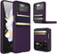 Samsung Galaxy Z Flip 4 Screen Protector Case, Z Flip 4 Case with Stylish Leather Hinge & Metal Trim, Hard PC Shockproof [Screen Protector] Case