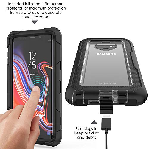[Contender Case] Samsung Galaxy Note 9 Heavy Duty Case with Built-in Screen Protector, 360 [Full Body] Protective Cover with Kick Stand