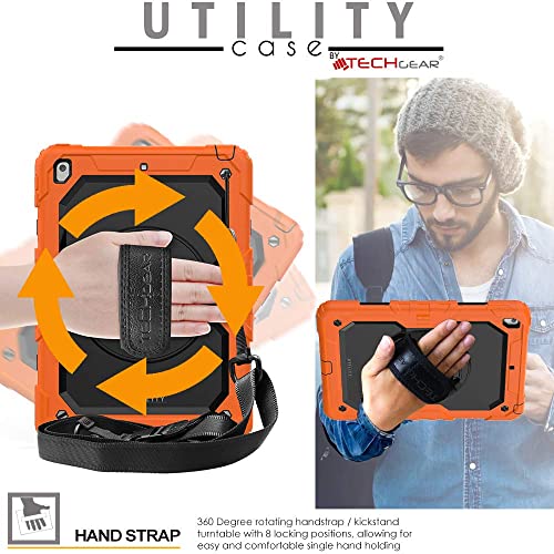 [UTILITY Case] Full Body Shockproof Case with Stand, Hand & Shoulder Strap for Apple iPad 10.2" 2021 - 2019 [9th/8th/7th Generation]