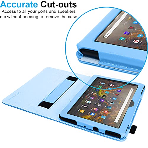 [Folio Case] Smart Cover Stand with Auto Sleep/Wake & Hand Strap For Amazon Fire HD 10" / HD 10" Plus (2021/11th Generation)