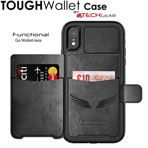 Tough Armoured Wallet 360 ShockProof Case with Card Slots & Stand for Apple iPhone XR