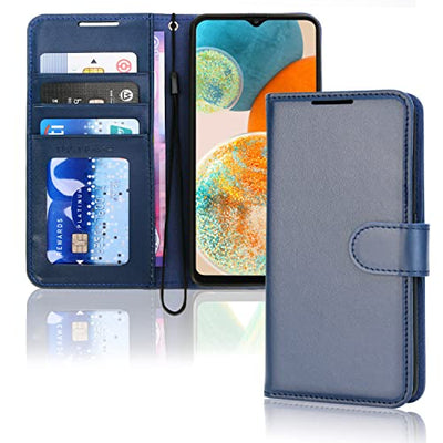 [Wallet Case] Protective Cover with Cash & Card Holder, Stand and Wrist Strap For Samsung Galaxy A23 5G