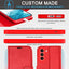 [Leather Wallet Case] Genuine Leather [RFID Blocking] Magnetic Flip Case with Card & Slots and Stand For Samsung Galaxy S22 Plus
