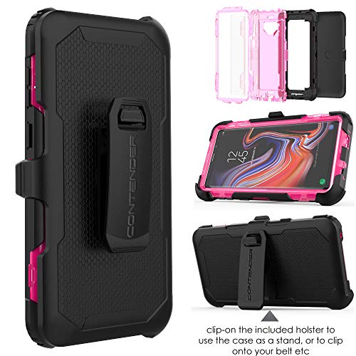[Contender Case] Samsung Galaxy Note 9 Heavy Duty Case with Built-in Screen Protector, 360 [Full Body] Protective Cover with Kick Stand