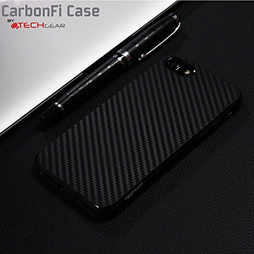 [CarbonFi Case] Flexible Shockproof  Slim Fit Case Cover with Carbon Fibre Detailing for iPhone SE 2022 / 2020, iPhone 8 / 7