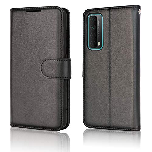 [Wallet Case] Protective Cover with Cash & Card Holder, Stand and Wrist Strap For Huawei P Smart 2021