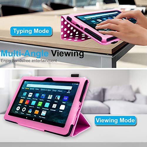 [Folio Case] Smart Cover Stand with Auto Sleep/Wake & Hand Strap For Amazon Fire HD 8" / HD 8" Plus (2024, 2022 & 2020 / 14th, 12th & 10th Generation)