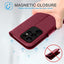 [Leather Wallet Case] Genuine Leather [RFID Blocking] Magnetic Flip Case with Card & Slots and Stand For Samsung Galaxy S22 Ultra