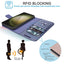 [Leather Wallet Case] Genuine Leather [RFID Blocking] Magnetic Flip Case with Card & Slots and Stand For Samsung Galaxy S23 Ultra
