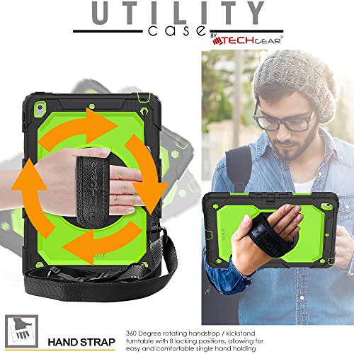 [UTILITY Case] Full Body Shockproof Case with Stand, Hand & Shoulder Strap for Apple iPad 10.2" 2021 - 2019 [9th/8th/7th Generation]