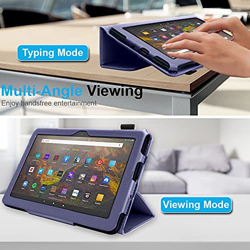 [Folio Case] Smart Cover Stand with Auto Sleep/Wake & Hand Strap For Amazon Fire HD 10" / HD 10" Plus (2021/11th Generation)
