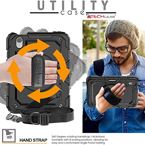 [UTILITY Case] Full Body Shockproof Case with Stand, Hand & Shoulder Strap for Apple iPad Mini 7 / Mini 6 8.3" [7th / 6th Generation]