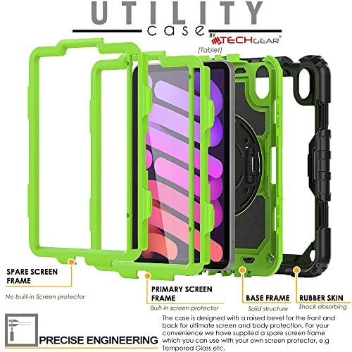 [UTILITY Case] Full Body Shockproof Case with Stand, Hand & Shoulder Strap for Apple iPad Mini 7 / Mini 6 8.3" [7th / 6th Generation]