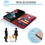 [Leather Wallet Case] Genuine Leather [RFID Blocking] Magnetic Flip Case with Card & Slots and Stand For Samsung Galaxy S22 Ultra