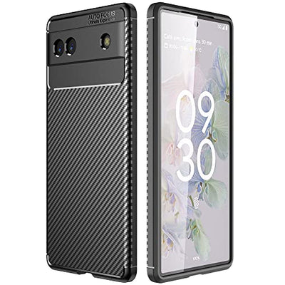 [CarbonFlex Case] Premium Shockproof Soft Slim Cover with Carbon Fibre Effect For Google Pixel 6a