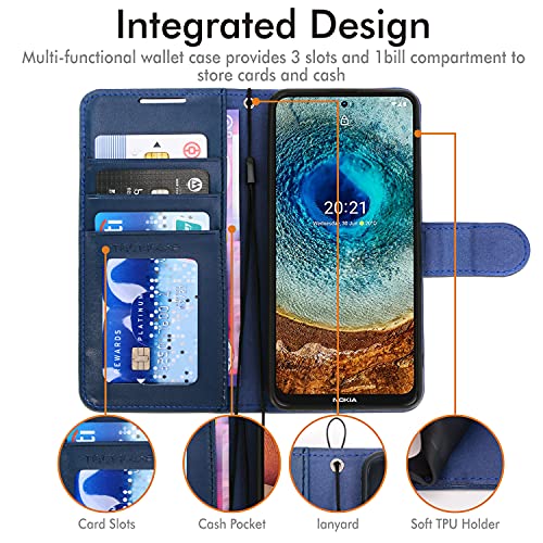 [Wallet Case] Protective Cover with Cash & Card Holder, Stand and Wrist Strap For Nokia X10 / X20