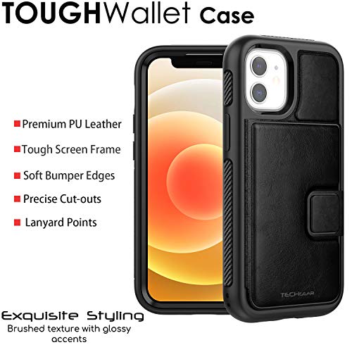 Tough Armoured Wallet 360 ShockProof Case with Card Slots & Stand for Apple iPhone 12 Mini