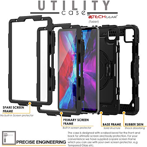 [UTILITY Case] Full Body Shockproof Case with Stand, Hand & Shoulder Strap for Apple iPad Pro 11" 2022 & 2021 [4th & 3rd Generations]