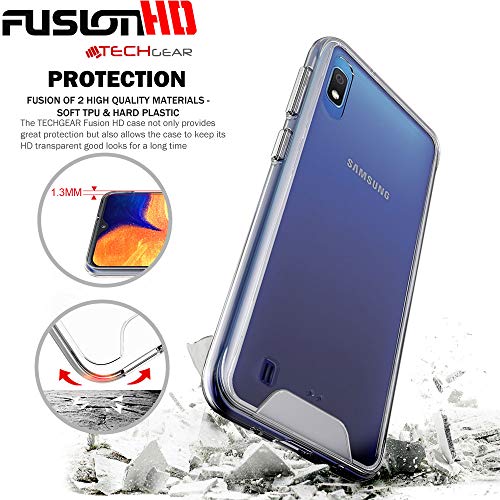 [Fusion HD Case] Shockproof Fused Gel Bumper & Hard Back Slim Clear Cover for Samsung Galaxy A10