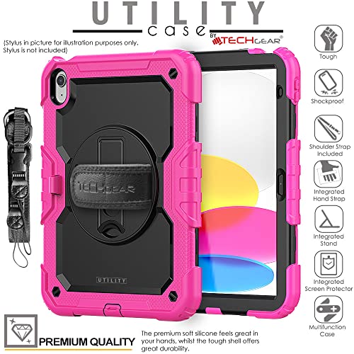 [UTILITY Case] Full Body Shockproof Case with Stand, Hand & Shoulder Strap for Apple iPad 11th & 10th Generation, iPad 2025 / 2022