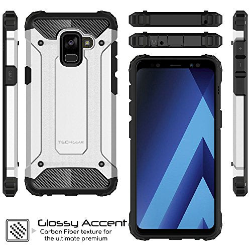 [Tough Armoured Case] ShockProof Dual-Layer Protective Heavy Duty Cover for Samsung Galaxy A8 2018