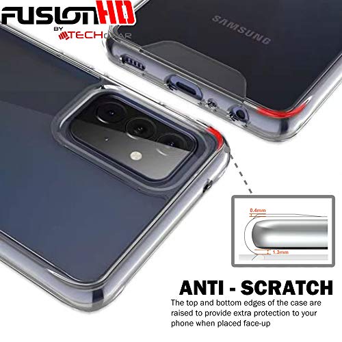 [Fusion HD Case] Shockproof Fused Gel Bumper & Hard Back Slim Clear Cover for Samsung Galaxy A72 5G