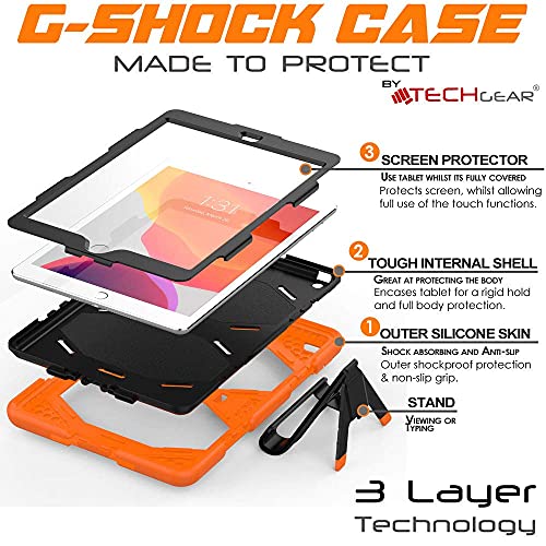 [G-SHOCK Case] Heavy Duty Long Survival Screen Protector Case for iPad 10.2" 2021, 2020, 2019 [9th/8th/7th Generation]