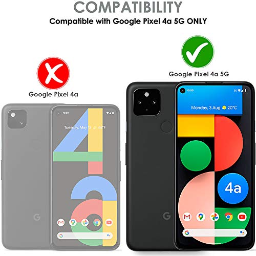 [Wallet Case] Protective Cover with Cash & Card Holder, Stand and Wrist Strap For Google Pixel 4a 5G