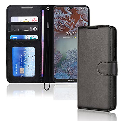 [Wallet Case] Protective Cover with Cash & Card Holder, Stand and Wrist Strap For Nokia G10 / G20