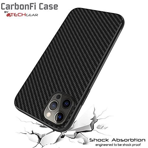 [CarbonFi Case] Flexible Shockproof  Slim Fit Case Cover with Carbon Fibre Detailing for iPhone 12 Pro Max