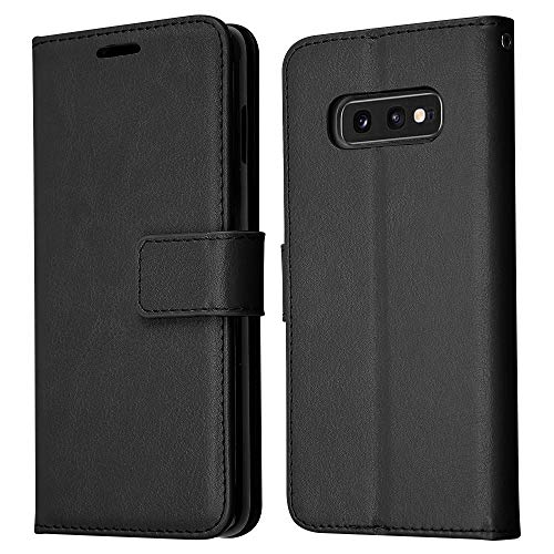 [Wallet Case] Protective Cover with Cash & Card Holder, Stand and Wrist Strap For Samsung Galaxy S10e