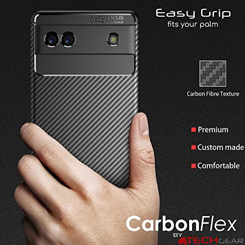 [CarbonFlex Case] Premium Shockproof Soft Slim Cover with Carbon Fibre Effect For Google Pixel 6a