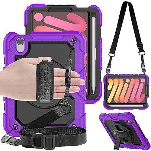 [UTILITY Case] Full Body Shockproof Case with Stand, Hand & Shoulder Strap for Apple iPad Mini 7 / Mini 6 8.3" [7th / 6th Generation]