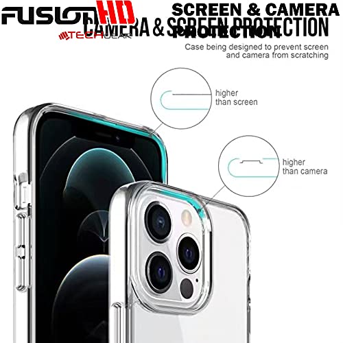 [Fusion HD Case] Shockproof Fused Gel Bumper & Hard Back Slim Clear Cover for iPhone 13