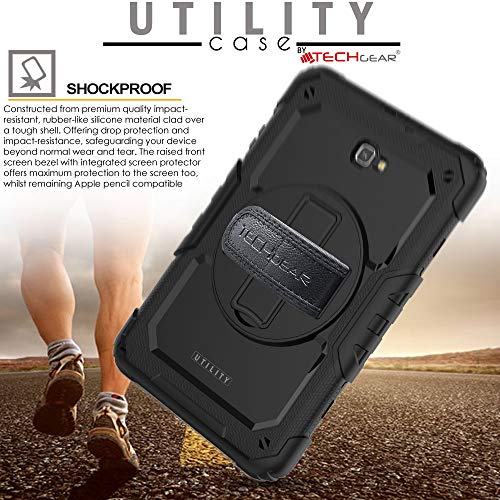 [UTILITY Case] Full Body Shockproof Case with Stand, Hand & Shoulder Strap for Samsung Galaxy Tab A 10.1" (SM-T580)