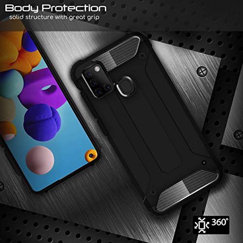 [Tough Armoured Case] ShockProof Dual-Layer Protective Heavy Duty Cover for Samsung Galaxy A21s