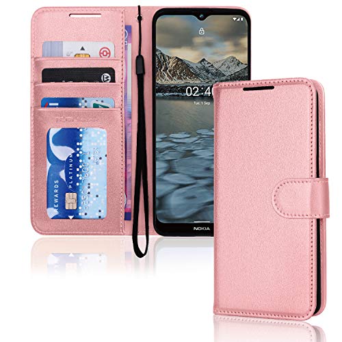 [Wallet Case] Protective Cover with Cash & Card Holder, Stand and Wrist Strap For Nokia 2.4
