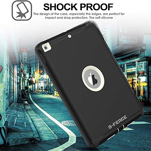 [D-FENCE Case] Tough & Rugged Smart Case For Apple iPad 10.2" 9th, 8th, 7th Generation
