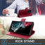 [Leather Wallet Case] Genuine Leather [RFID Blocking] Magnetic Flip Case with Card & Slots and Stand For Samsung Galaxy S22 Ultra