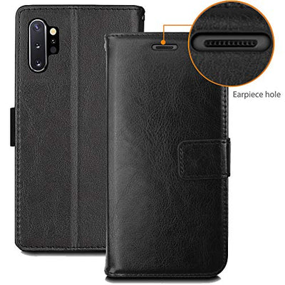 [Wallet Case] Protective Cover with Cash & Card Holder, Stand and Wrist Strap For Samsung Note 10 Plus
