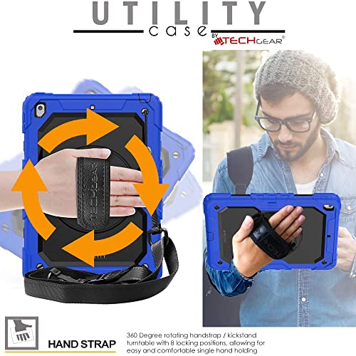 [UTILITY Case] Full Body Shockproof Case with Stand, Hand & Shoulder Strap for Apple iPad 10.2" 2021 - 2019 [9th/8th/7th Generation]