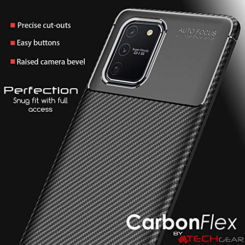 [CarbonFlex Case] Premium Shockproof Soft Slim Cover with Carbon Fibre Effect For Samsung  Galaxy S10 Lite
