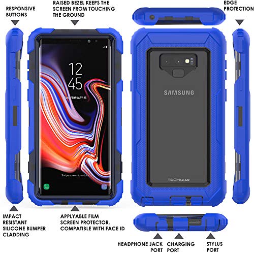 [Contender Case] Samsung Galaxy Note 9 Heavy Duty Case with Built-in Screen Protector, 360 [Full Body] Protective Cover with Kick Stand