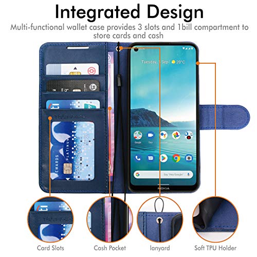 [Wallet Case] Protective Cover with Cash & Card Holder, Stand and Wrist Strap For Nokia 3.4