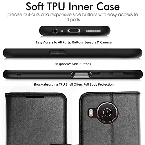 [Wallet Case] Protective Cover with Cash & Card Holder, Stand and Wrist Strap For Nokia X10 / X20