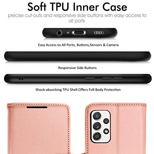 [Wallet Case] Protective Cover with Cash & Card Holder, Stand and Wrist Strap For Samsung Galaxy A52s 5G