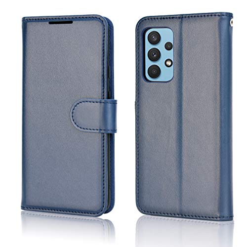 [Wallet Case] Protective Cover with Cash & Card Holder, Stand and Wrist Strap For Samsung Galaxy A32 5G