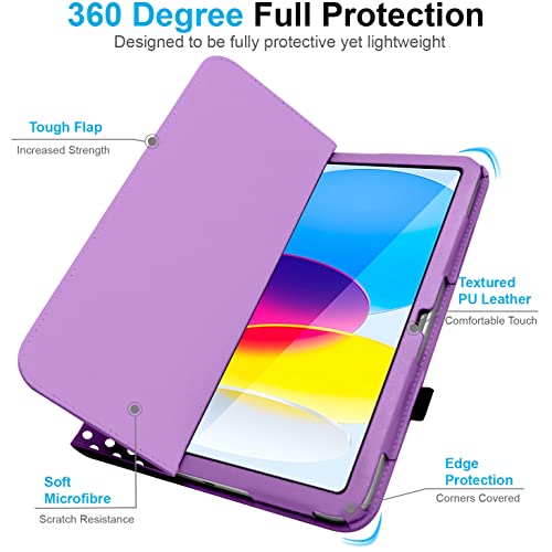 [Folio Case] Smart Cover Stand with Auto Sleep/Wake & Hand Strap For Apple iPad 11th & 10th Generation, iPad 2025 / 2022